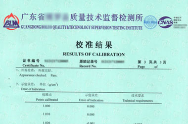 医疗仪器设备检定证书报告结果页图片